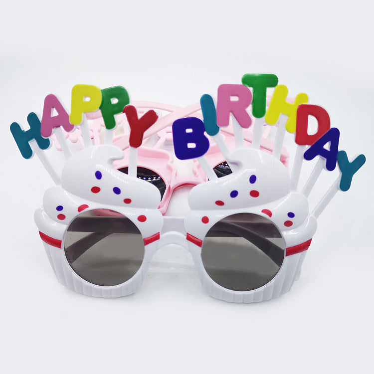Wholesale Cake, White, Pink, Large Red Border, Decorative Plastic Birthday Glasses